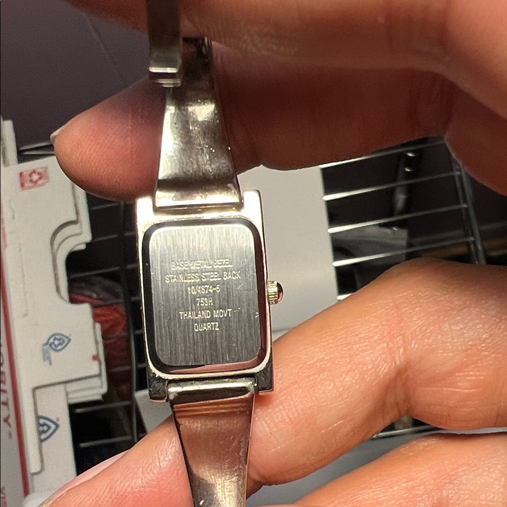 Anne Klein Silver And Blue Rectangular Watch - image 4